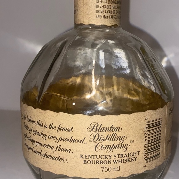 Blanton's Single Barrel Bourbon Whiskey Empty Bottle 750 ml , no cork. - Picture 3 of 5